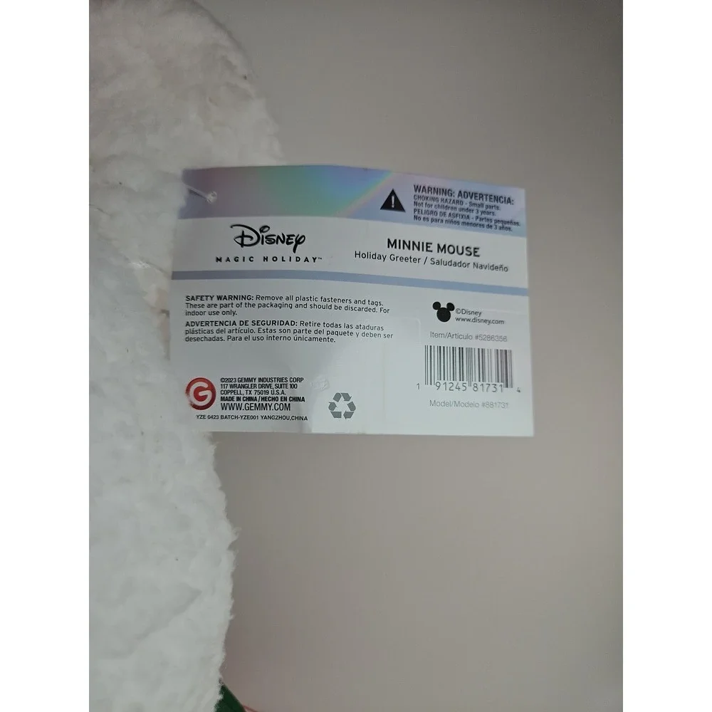 Minnie Mouse‎ 2023 Christmas Door Porch Greeter Holiday Sherpa Snowman 23 Inch